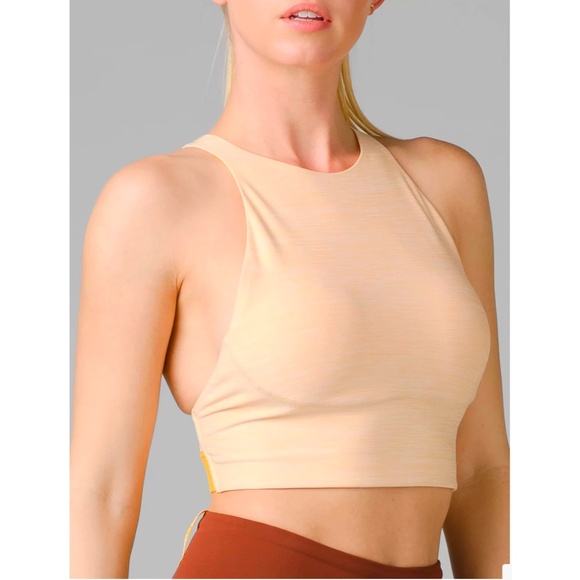 Sorel x prAna Wandering Soul Chalk Yellow & Gold Longline Bralette Sports Bra - Picture 3 of 14